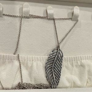 Pandora Sterling Silver light as feather pendant with chain